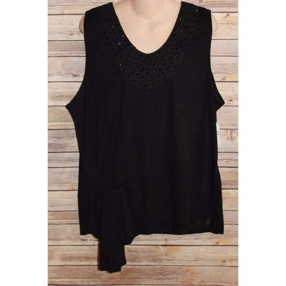 ✨2/$20 NWT Lane Bryant Sleeveless Embellished Rhinestone Top Size 22/24 HW452 - Picture 7 of 16